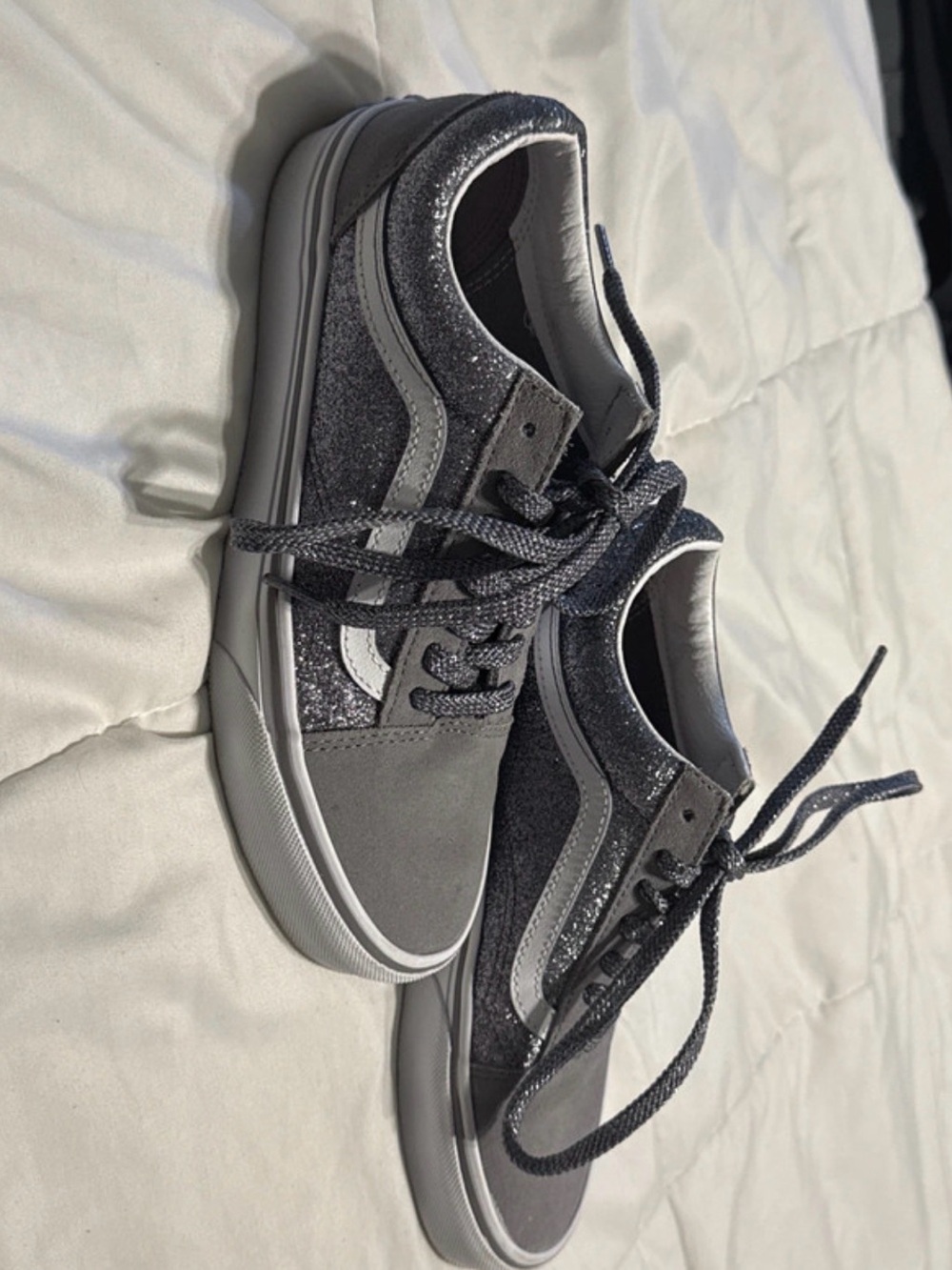 Vans Gray Glitter Old Skool Sneakers